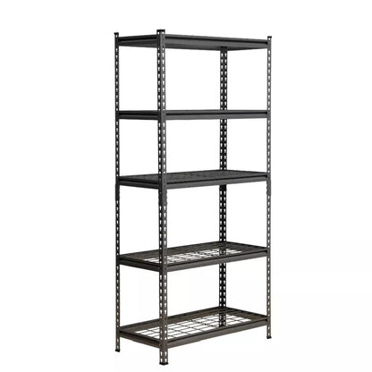 5 Tier Metal Wire Shelving Unit Storage Rack - 1000kg Load Weight, Black