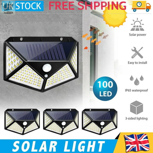 4Pcs Solar Powered PIR Motion Sensor Garden Wall Light Security Flood Outdoor Royalcart