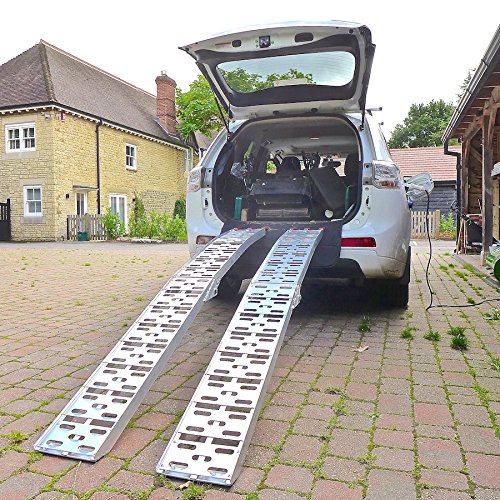 The Ramp People Pair of 2.2m Aluminium Folding Loading Ramps for ATVs, Quad Bikes, Lawnmowers (2.2m length, 600kg capacity) Royalcart