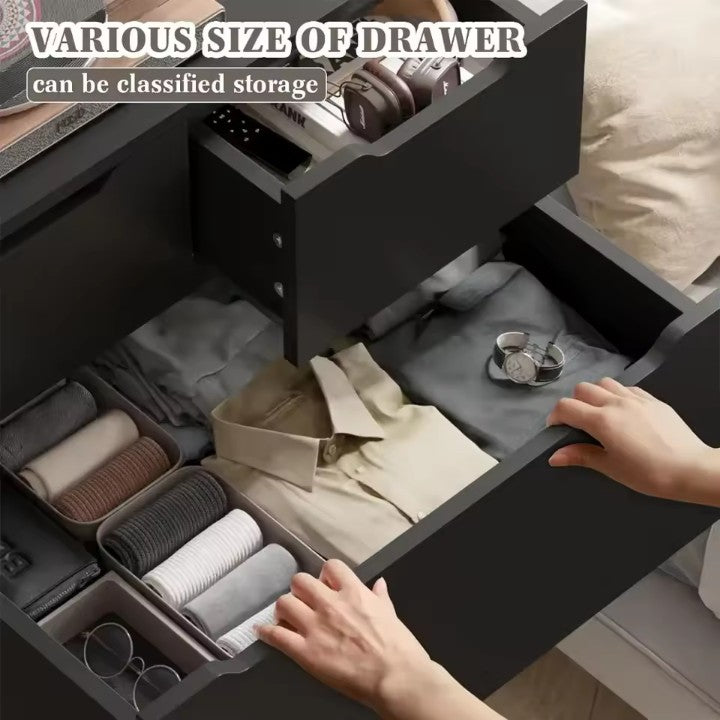 Wooden Storage Locker Cabinet Dresser for Bedroom with 6 Wood Drawers