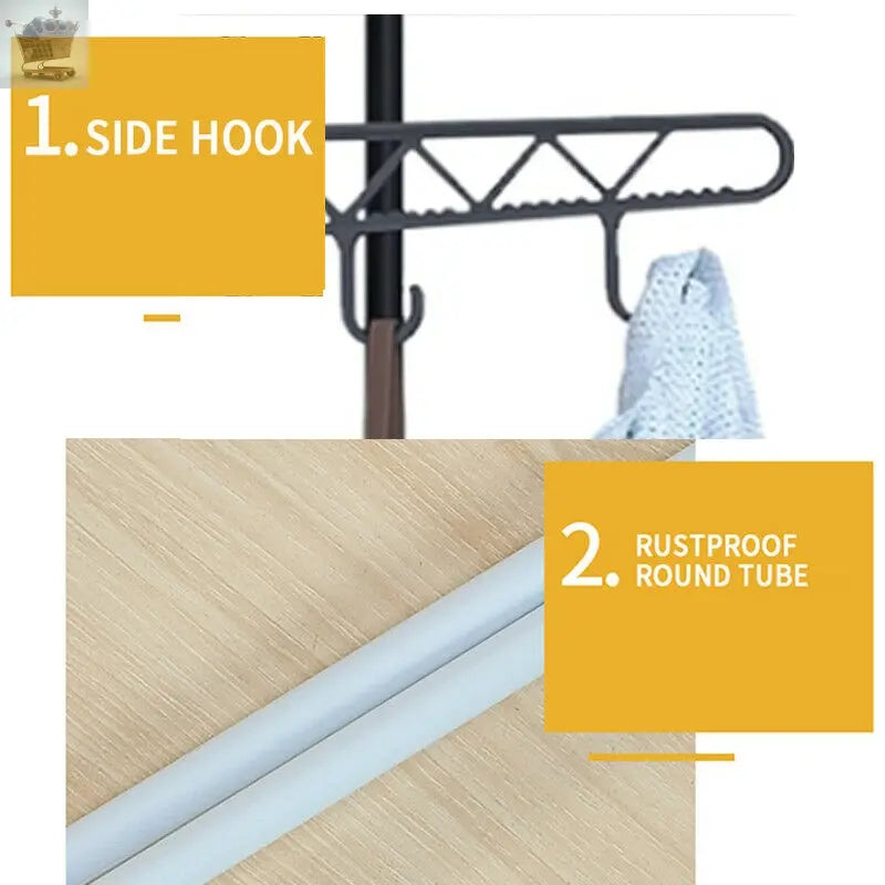 Steel Clothes Rail Storage Garment Shelf Hanging Display Stand Rack Gearcourt