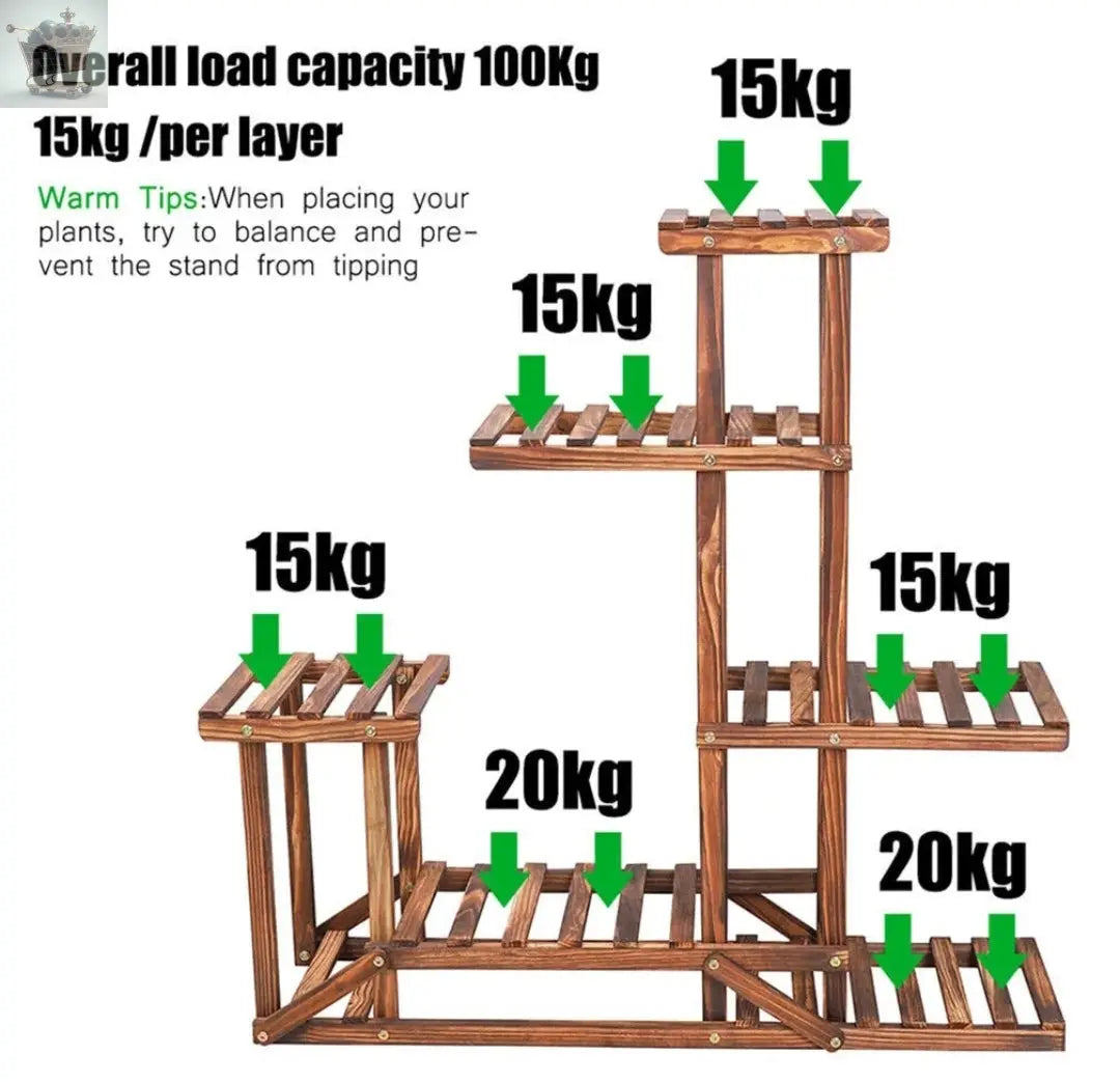 Wood Flower Display Plant Stand 5 Tier Corner Shelf Storage Rack Indoor Outdoor Royalcart
