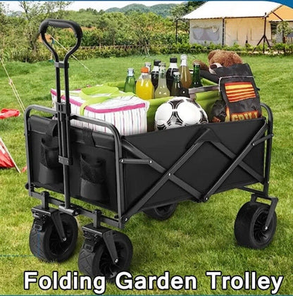 Heavy-Duty Folding Cart Trolley Wagon for Beach Camping Garden 200KG/330LBS