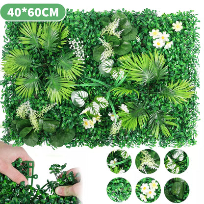 12 x Plant Artificial Mat Greenery Wall Hedge Fence Foliage Panel Home wedding pannel