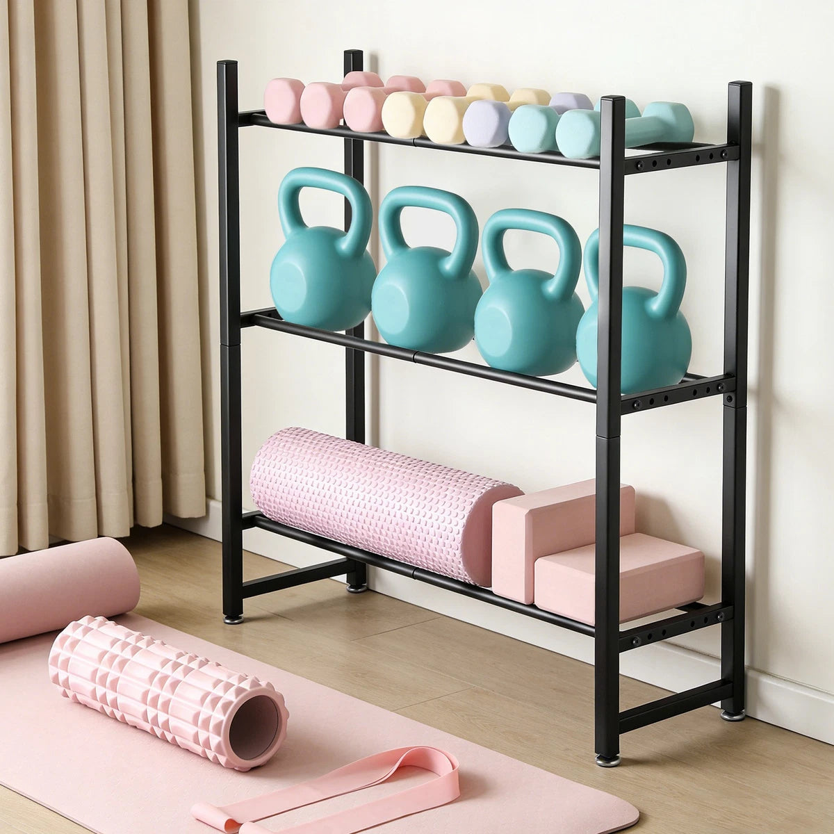 3-Tier Large Dumbbell Rack Weight Storage Stand Heavy Duty