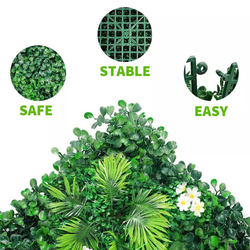 12 x Plant Artificial Mat Greenery Wall Hedge Fence Foliage Panel Home wedding pannel