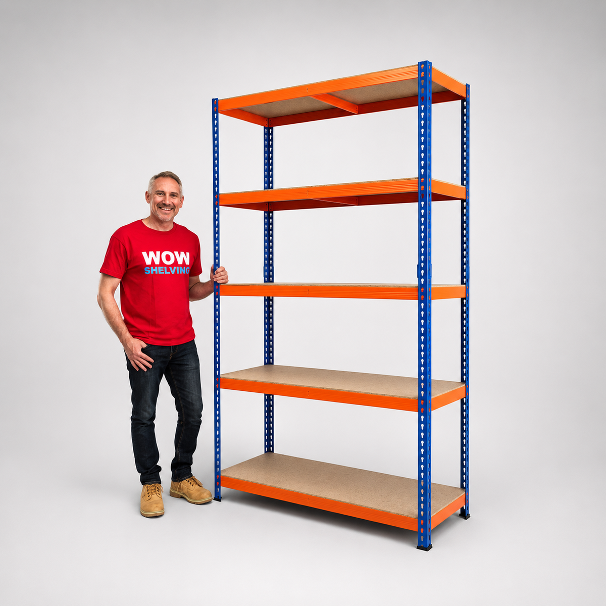 Warehouse Racking 5 Tier Shelving 180x120x45 Heavy Duty 250kg Storage Garage Workshop shed