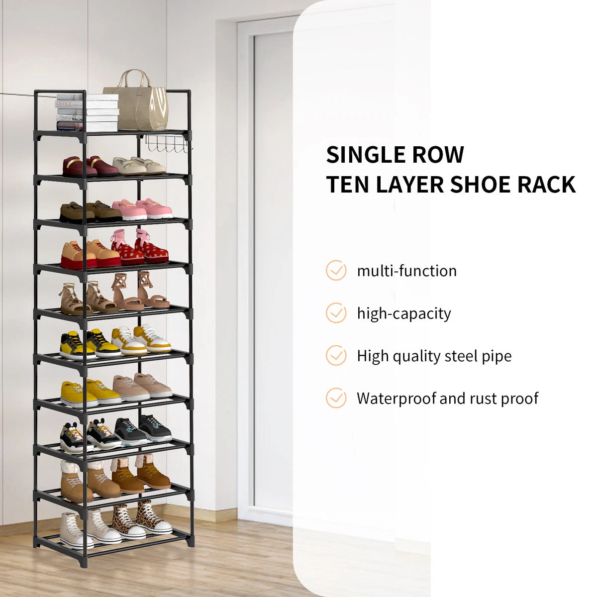 10 Tier Stackable Shoes Heels Storage