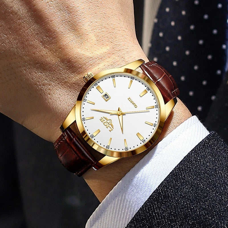 Mens Leather Wrist Watch