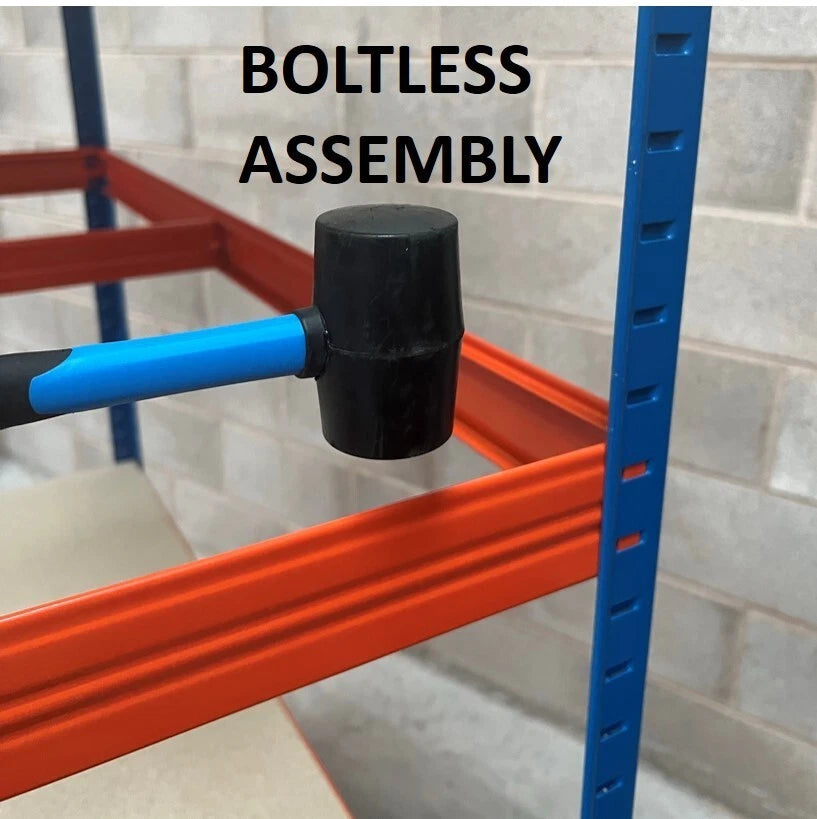 4 Tier Industrial Warehouse Racking Shelving 300kg/ Shelve Extra Heavy Duty Storage Thick Post & Shelves 150H x180L x45Wcm