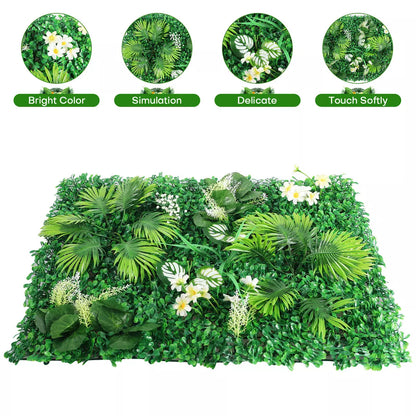12 x Plant Artificial Mat Greenery Wall Hedge Fence Foliage Panel Home wedding pannel