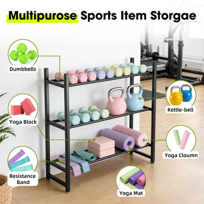 3-Tier Large Dumbbell Rack Weight Storage Stand Heavy Duty