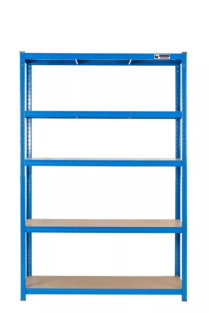 5 Tier Blue Metal Garage Shelving Unit 1000kg 180x120x60cm
