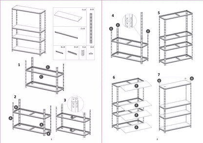 Garage Racking 4 tier Shelving 150x75x30cm Unit Boltless Heavy Duty Metal Shelf UKDC