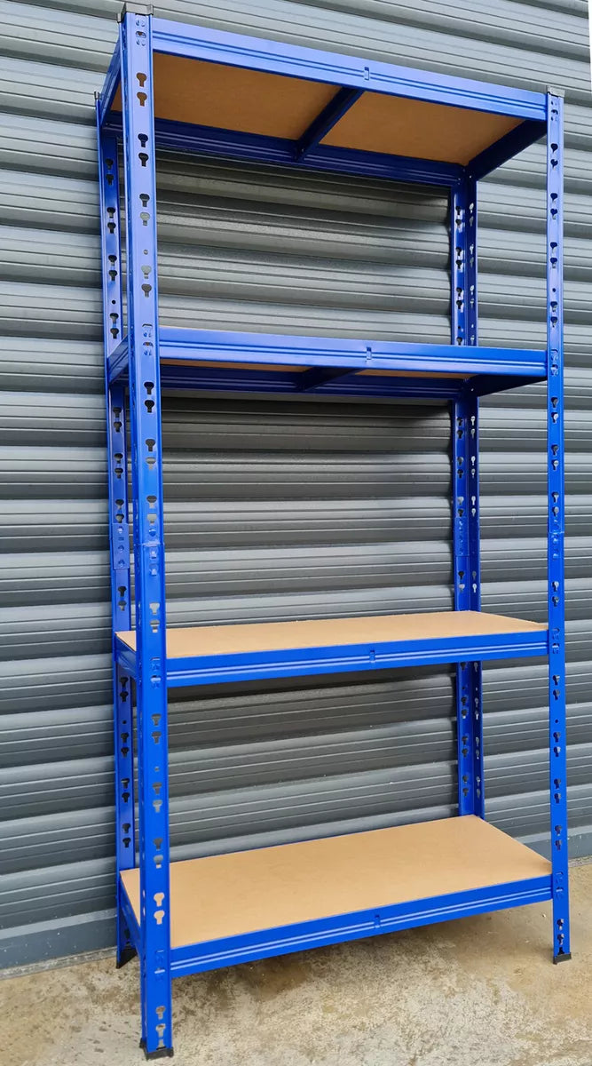 Garage Racking 4 tier Shelving 150x75x30cm Unit Boltless Heavy Duty Metal Shelf UKDC