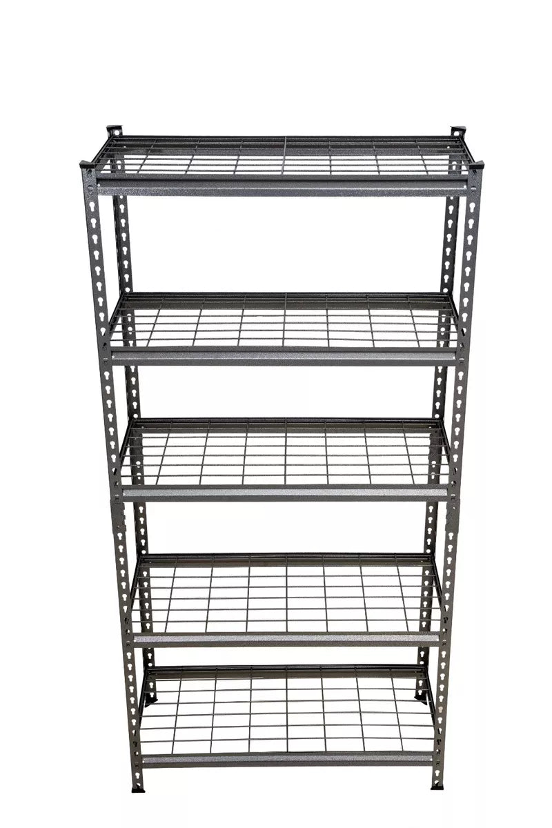 5 Tier Metal Wire Shelving Unit Storage Rack - 1000kg Load Weight, Black