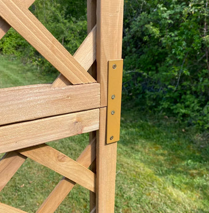 Wooden Garden Arch Pergola Feature Archway Natural with Curved Top (Tan) Trellis