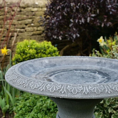 Grey Cameo Bird Bath complete with a tall stem Royalcart