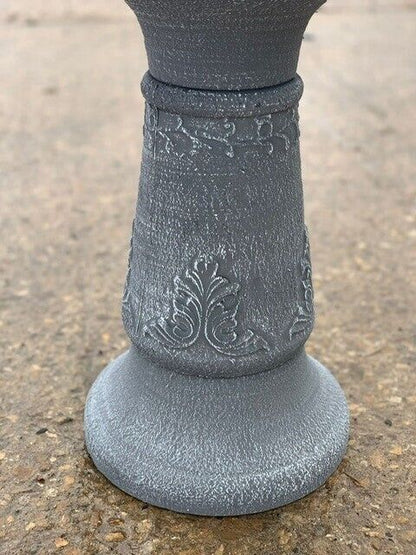 Grey Cameo Bird Bath complete with a tall stem Royalcart